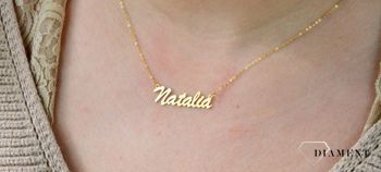 Złoty naszyjnik damski celebrytka 333 imię Natalia DIA-NSZ-CEL245NG8KNATALIA-333. Złoty naszyjnik celebrytka z imieniem NATALIA (1).JPG