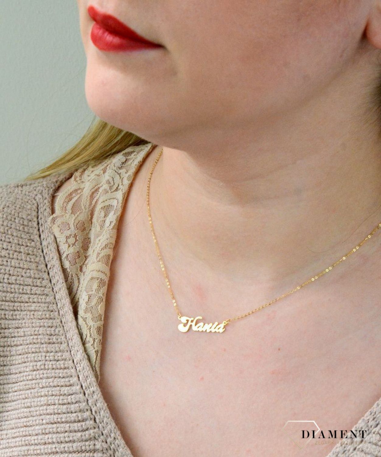 Złota celebrytka 333 z imieniem HANIA DIA-NSZ-CEL246NG8KHANIA-333.jpg