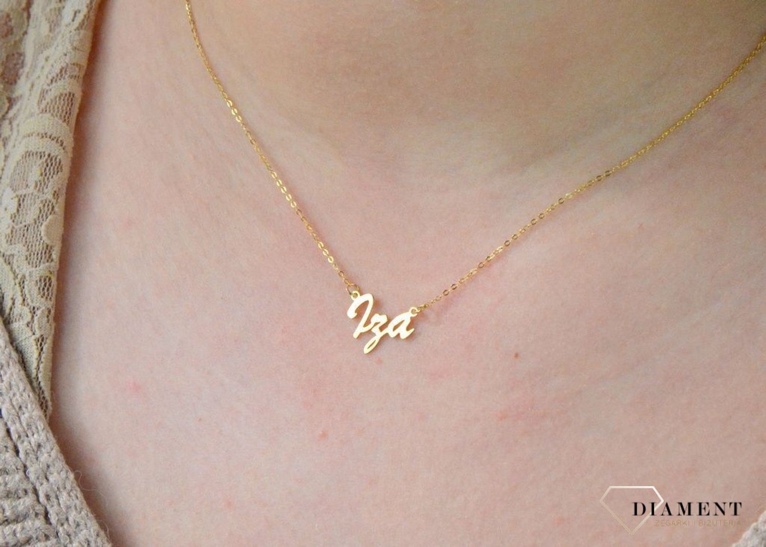 Złota celebrytka 333 z imieniem IZA DIA-NSZ-CEL252NG8KIZA-333.jpg