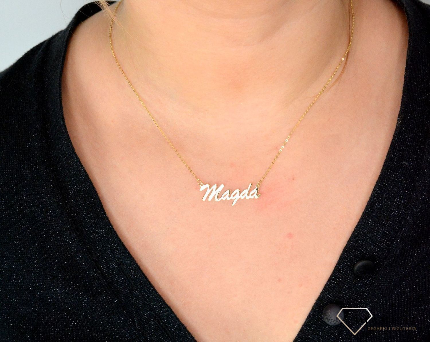 Złoty naszyjnik celebrytka z imieniem MAGDA DIA-NSZ-CEL253NG8KMAGDA-333v.jpg