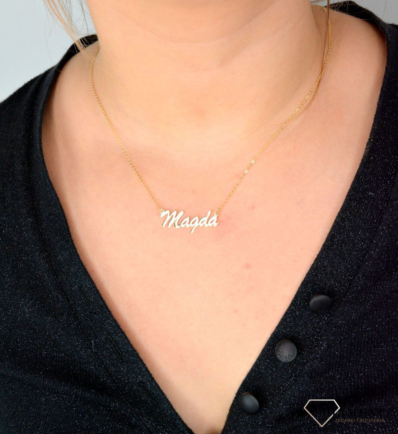 Złoty naszyjnik celebrytka z imieniem MAGDA DIA-NSZ-CEL253NG8KMAGDA-333v.jpg