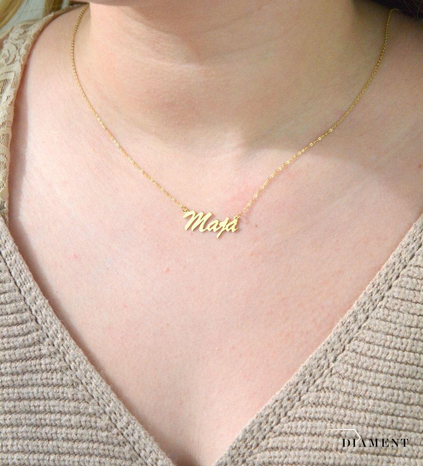 Złota celebrytka 333 z imieniem MAJA DIA-NSZ-CEL258NG8KMAJA-333.jpg
