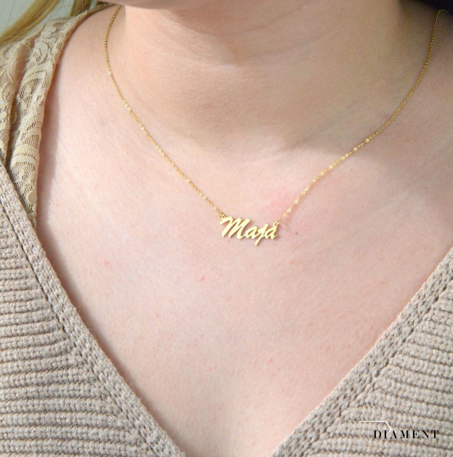 Złota celebrytka 333 z imieniem MAJA DIA-NSZ-CEL258NG8KMAJA-333.jpg