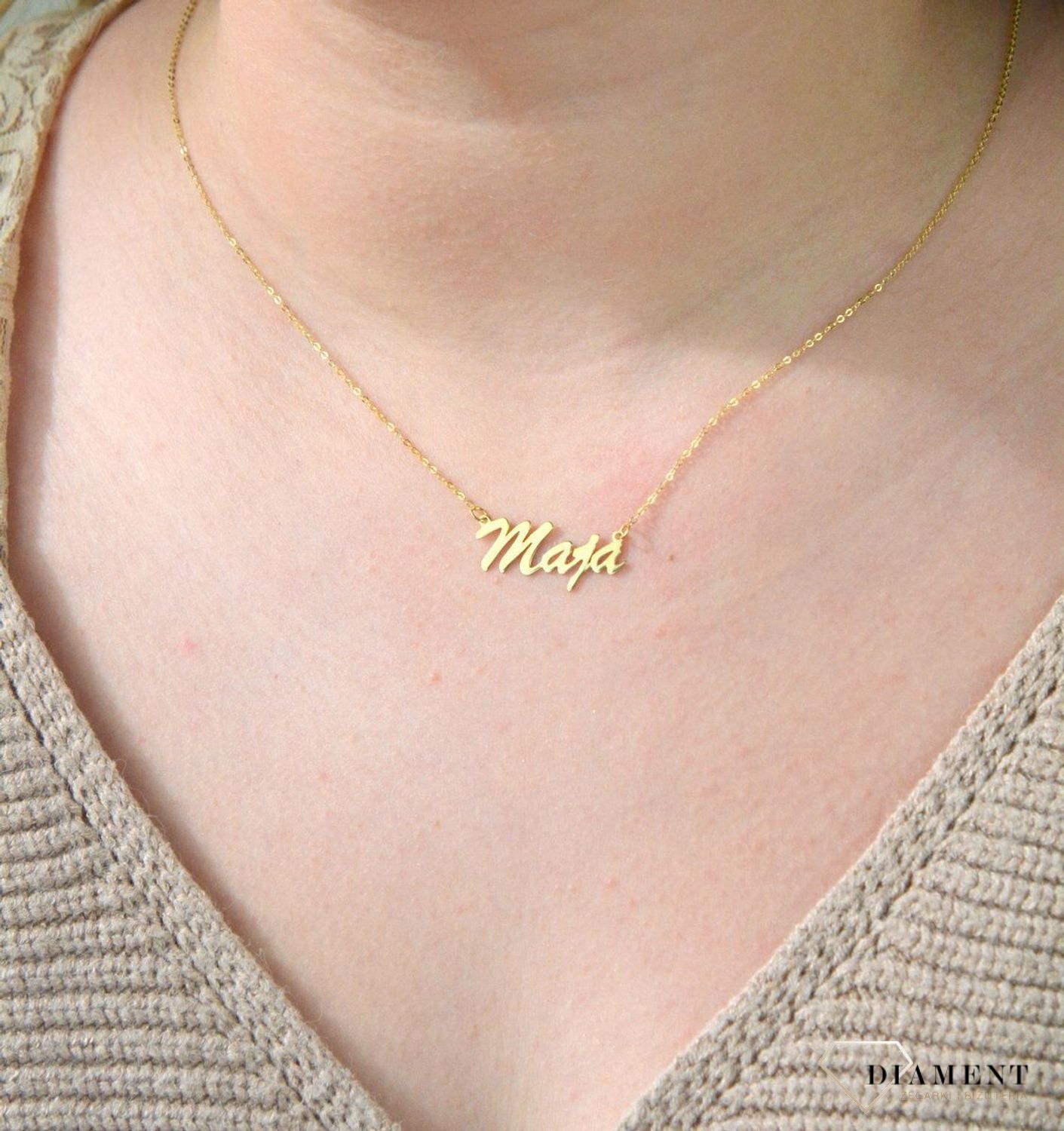 Złota celebrytka 333 z imieniem MAJA DIA-NSZ-CEL258NG8KMAJA-333.jpg