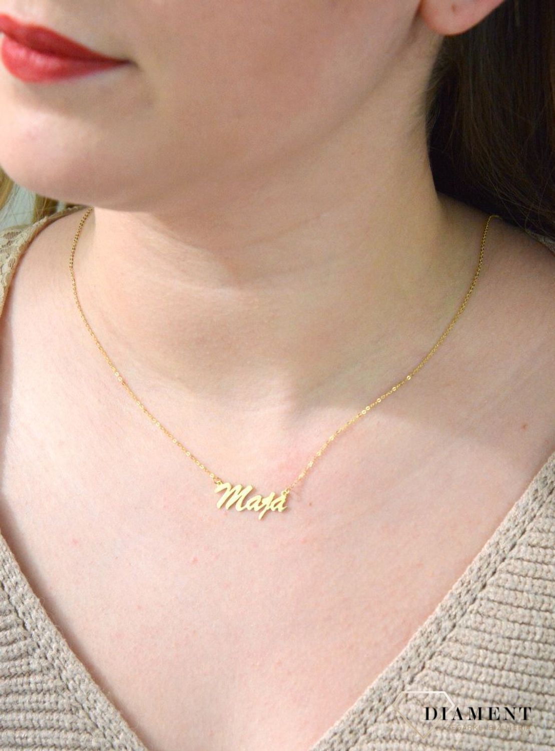 Złota celebrytka 333 z imieniem MAJA DIA-NSZ-CEL258NG8KMAJA-333.jpg