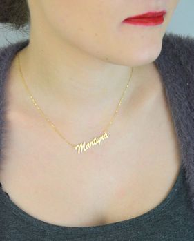 Delikatny naszyjnik złoty 333, łańcuszek ankier z napisem „Martyna”. Długość 42+3 cm, waga 1,24 g. Idealny prezent i personalizowany dodatek (3).JPG