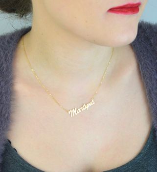 Delikatny naszyjnik złoty 333, łańcuszek ankier z napisem „Martyna”. Długość 42+3 cm, waga 1,24 g. Idealny prezent i personalizowany dodatek (4).JPG