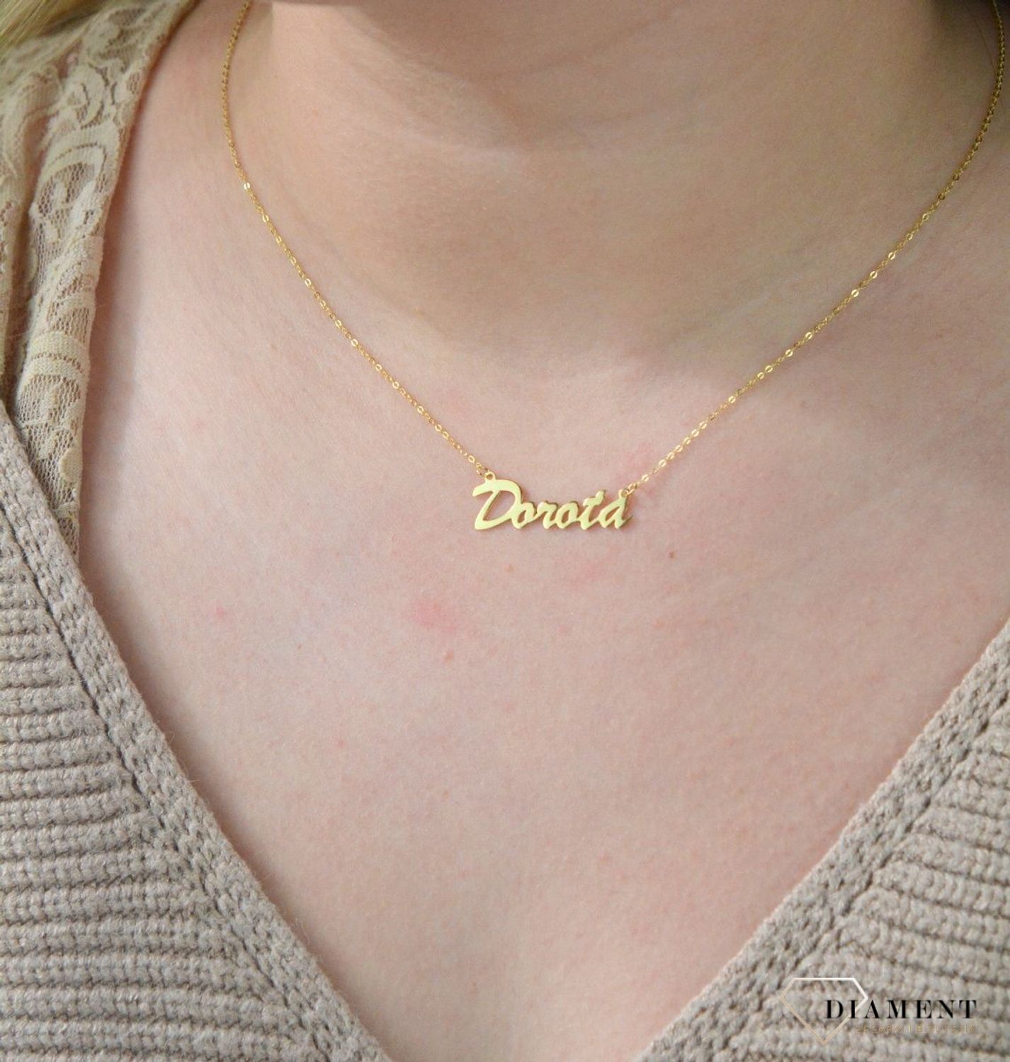 Złota celebrytka 333 z imieniem DOROTA DIA-NSZ-CEL262NG8KDOROTA-333.jpg