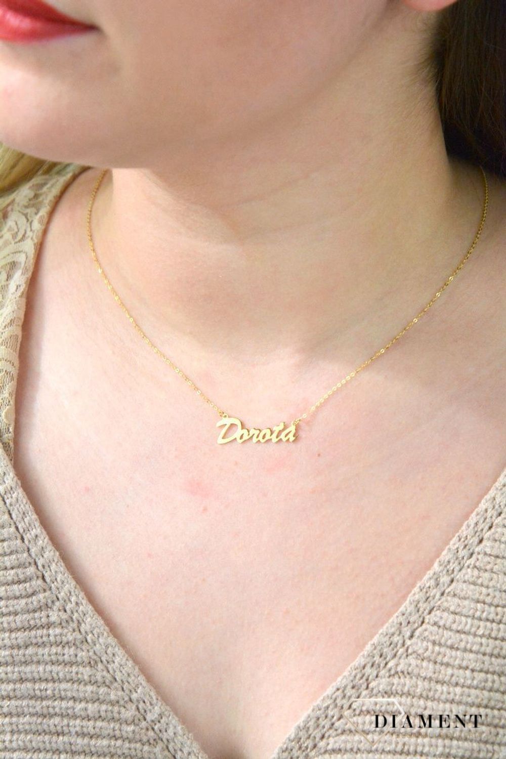 Złota celebrytka 333 z imieniem DOROTA DIA-NSZ-CEL262NG8KDOROTA-333.jpg