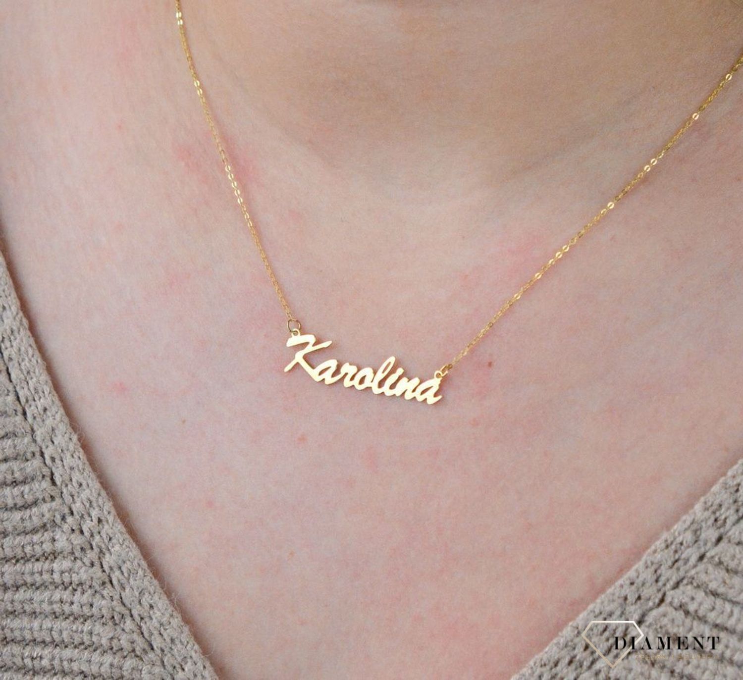 Złota celebrytka 333 z imieniem KAROLINA DIA-NSZ-CEL264NG8KKAROLINA-333.jpg