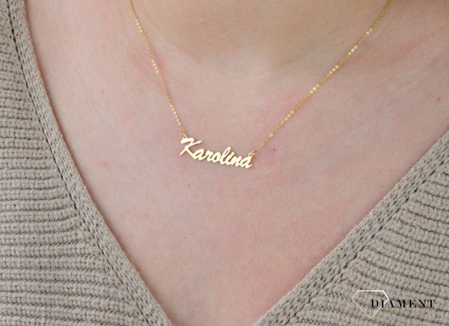 Złota celebrytka 333 z imieniem KAROLINA DIA-NSZ-CEL264NG8KKAROLINA-333.jpg