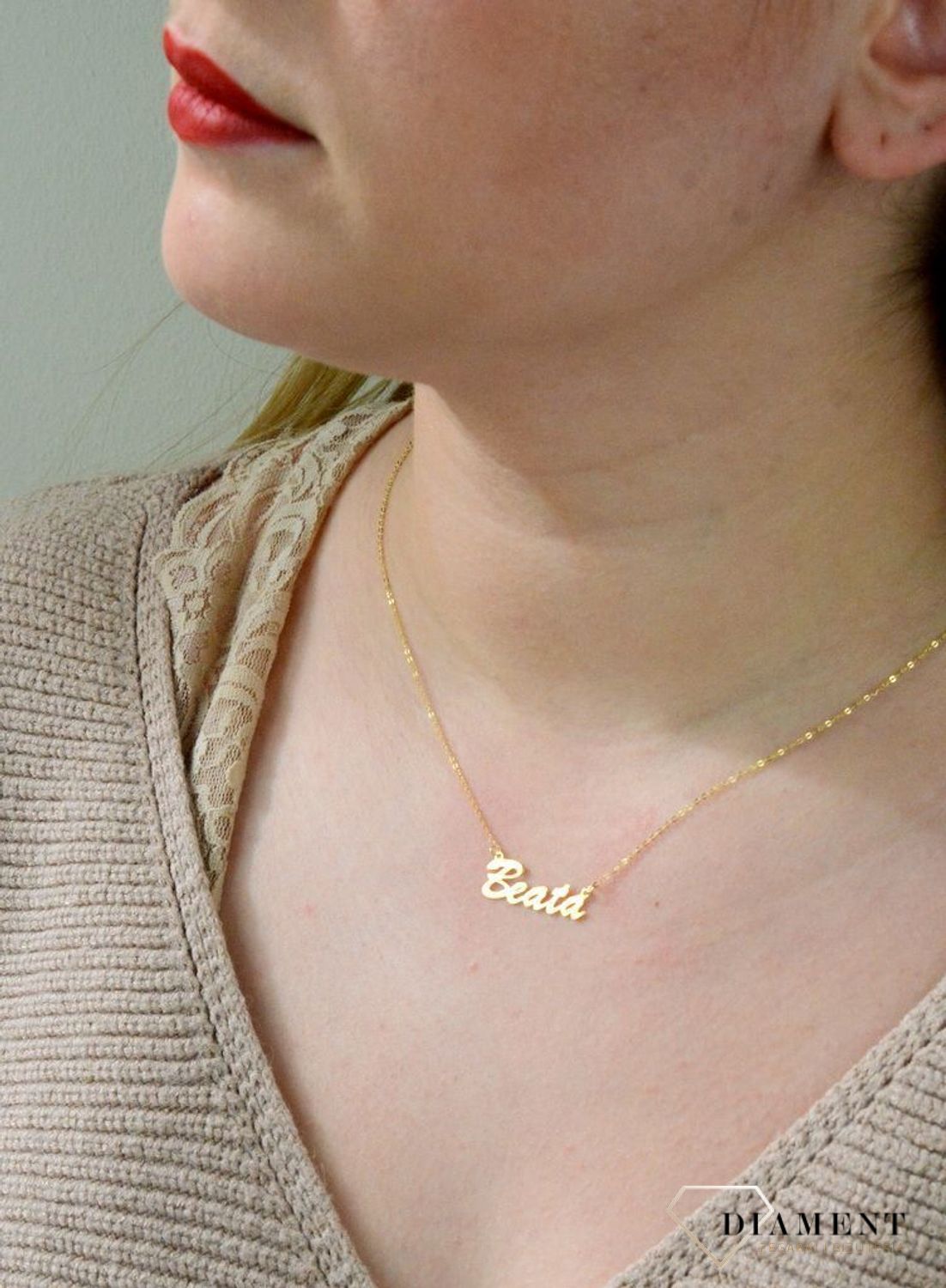 Złota celebrytka 333 z imieniem BEATA DIA-NSZ-CEL271NG8KBEATA-333.jpg