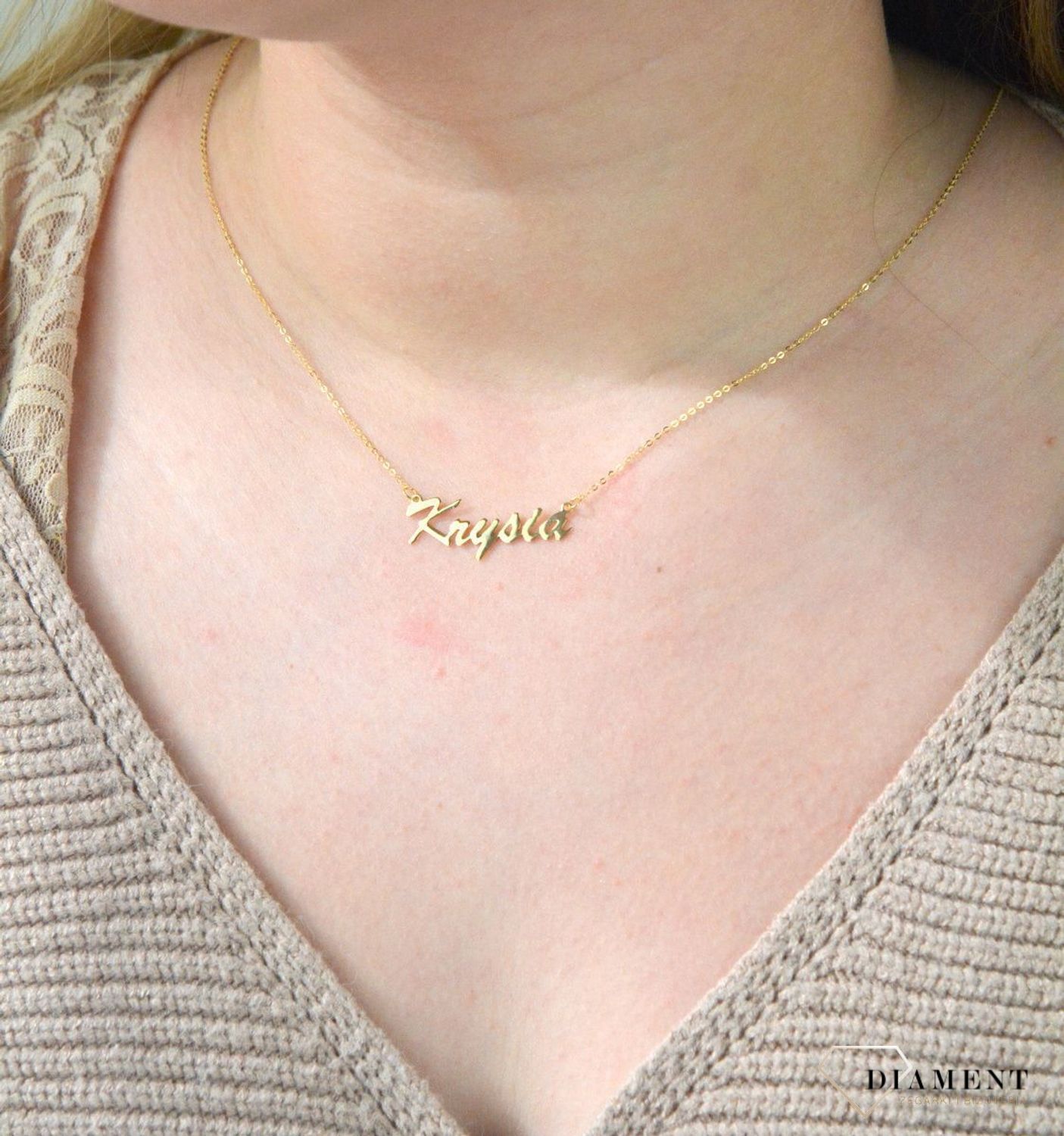 Złota celebrytka 333 z imieniem KRYSIA DIA-NSZ-CEL272NG8KKRYSIA-333.jpg