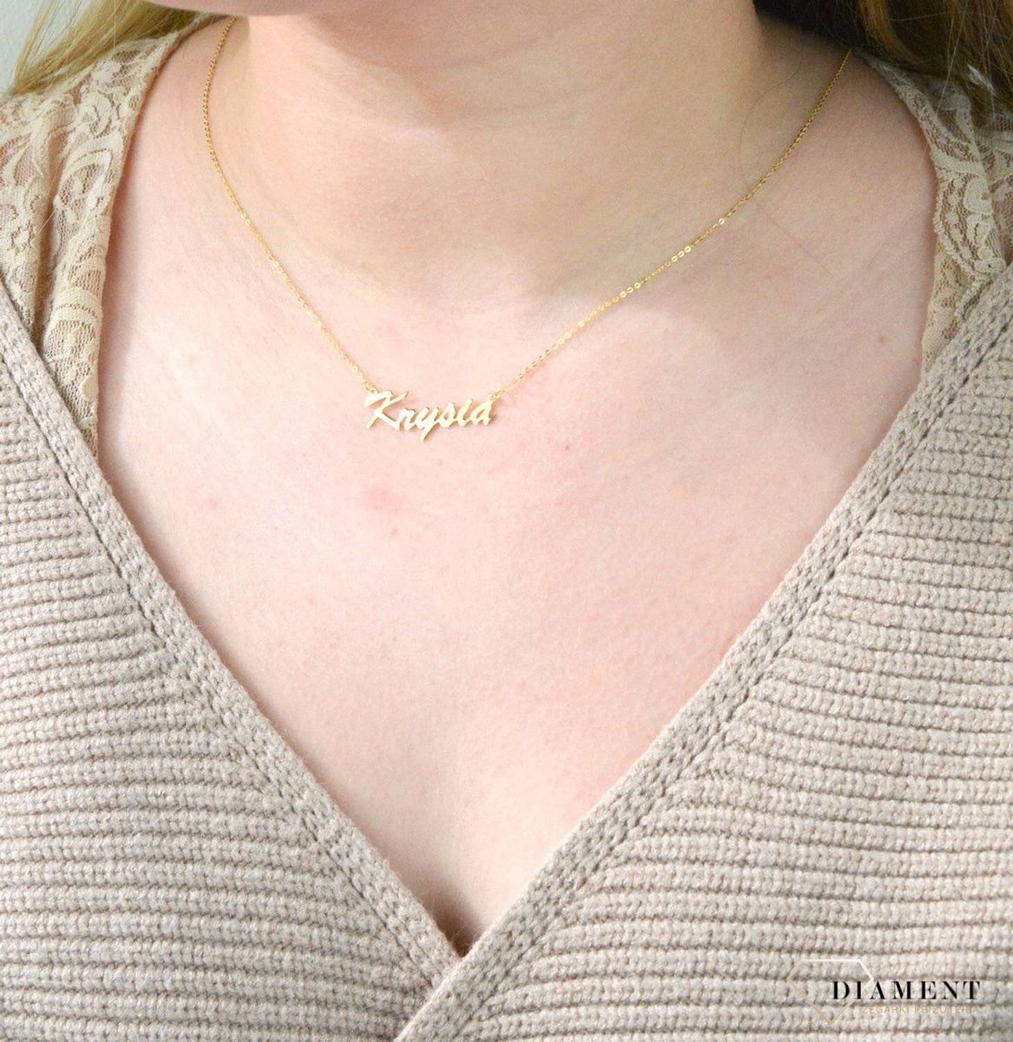 Złota celebrytka 333 z imieniem KRYSIA DIA-NSZ-CEL272NG8KKRYSIA-333.jpg