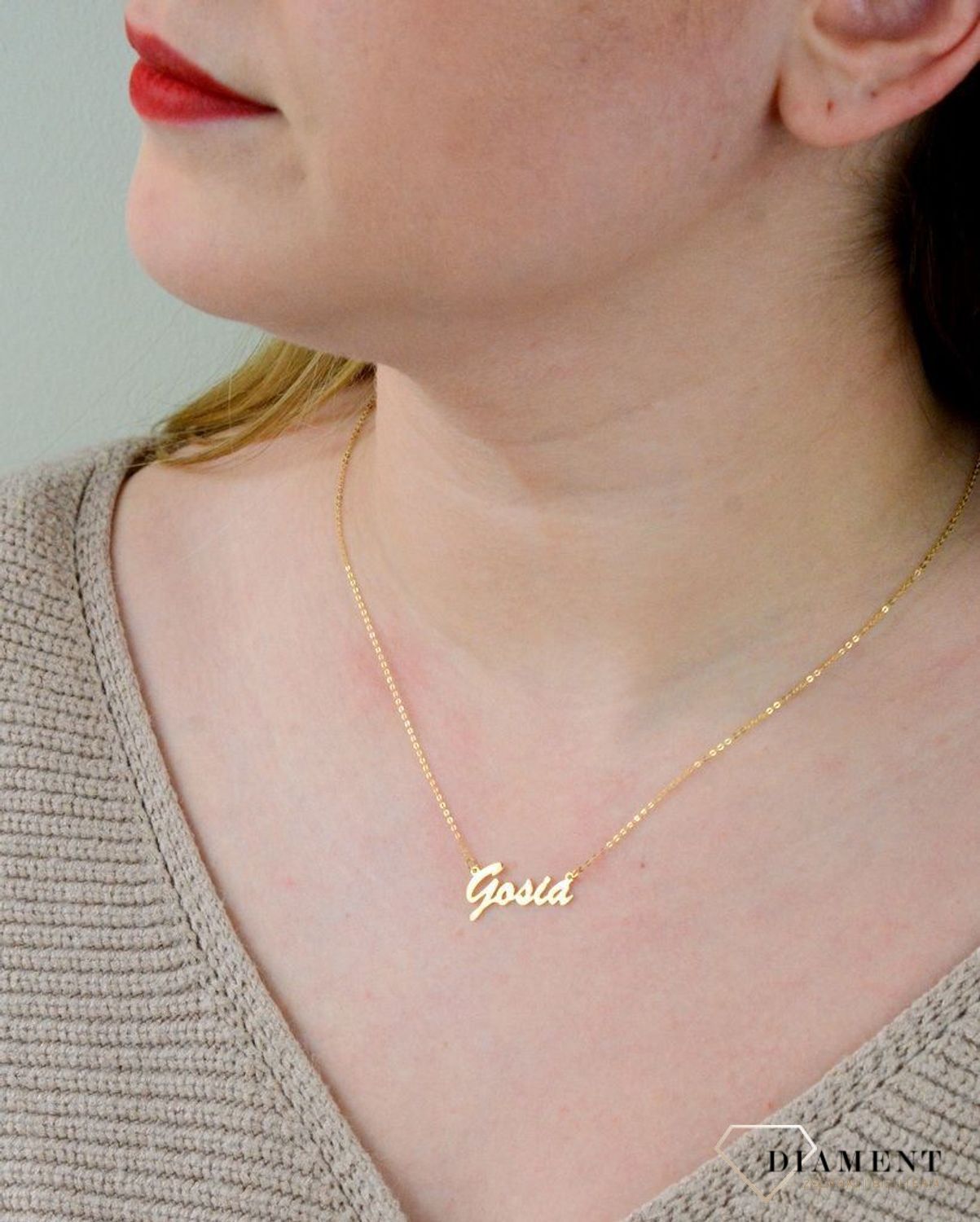 Złota celebrytka 333 z imieniem GOSIA DIA-NSZ-CEL276NG8KGOSIA-333.jpg