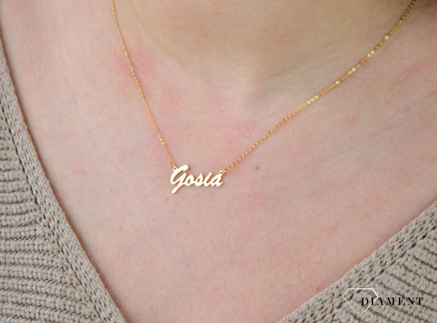 Złota celebrytka 333 z imieniem GOSIA DIA-NSZ-CEL276NG8KGOSIA-333.jpg