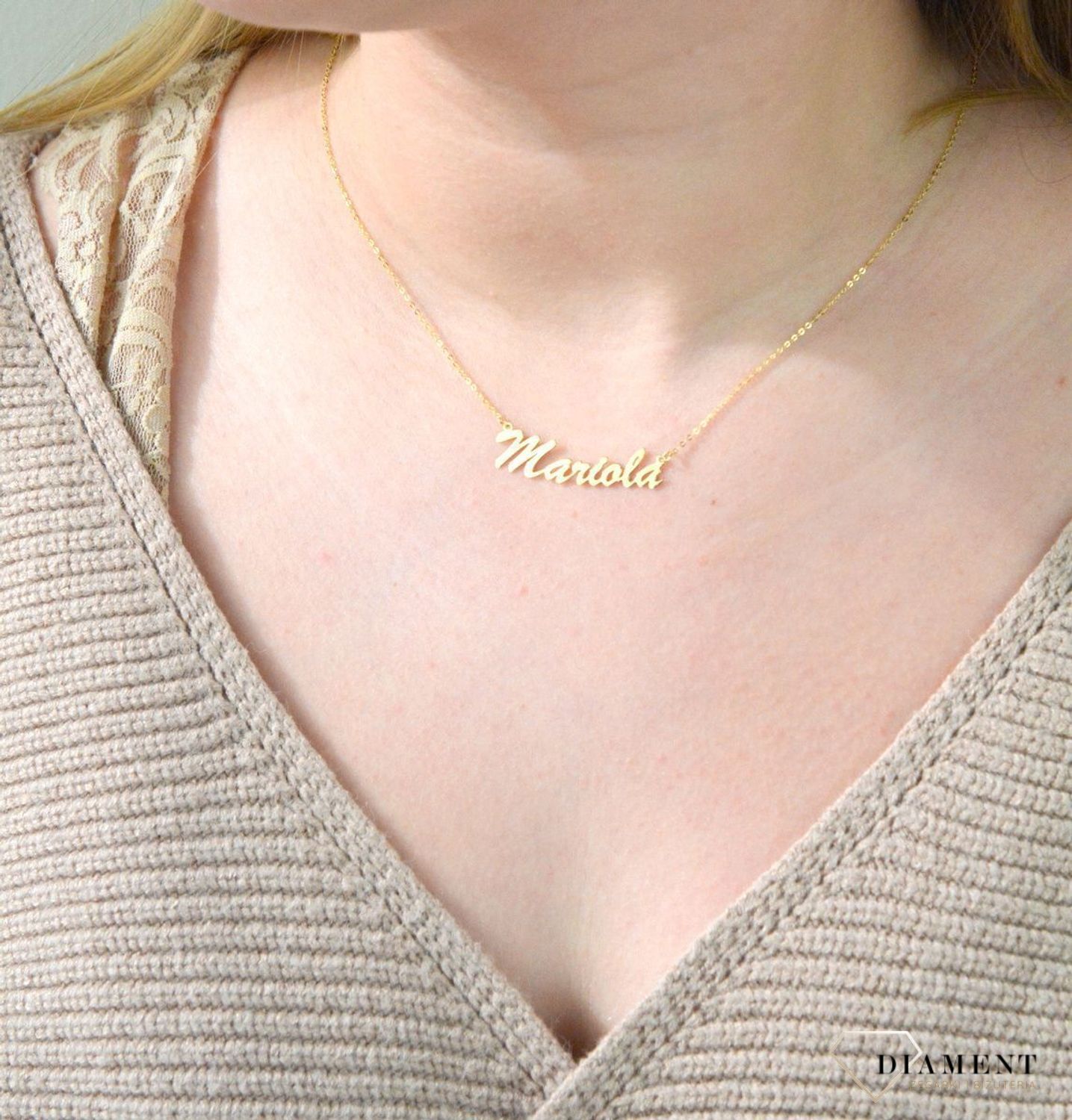 Złota celebrytka 333 z imieniem MARIOLA DIA-NSZ-CEL305NG8KMARIOLA-333.jpg