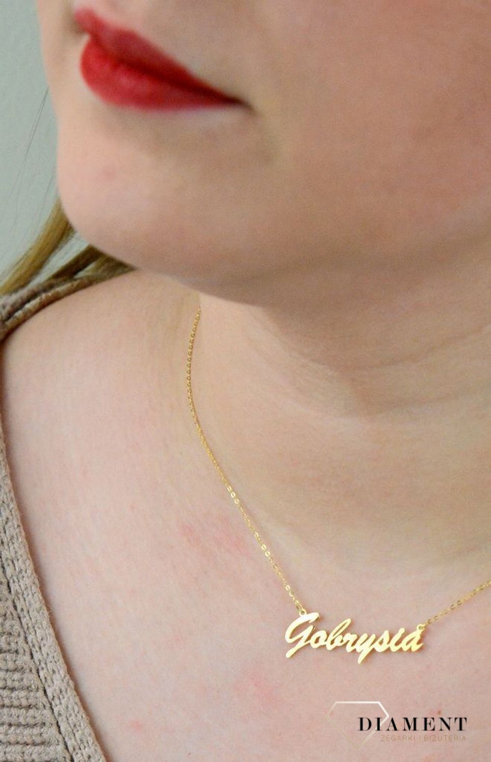 Złota celebrytka 333 z imieniem GABRYSIA DIA-NSZ-CEL306NG8KGABRYSIA-333.jpg