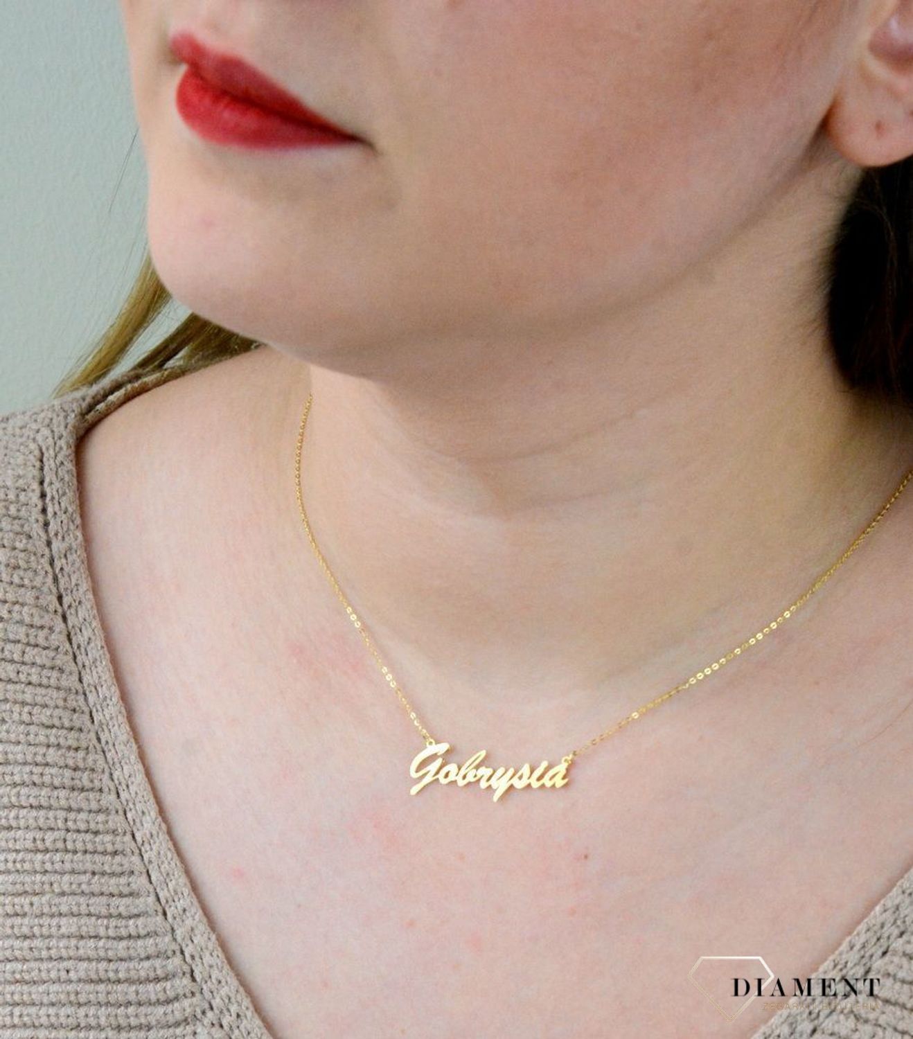 Złota celebrytka 333 z imieniem GABRYSIA DIA-NSZ-CEL306NG8KGABRYSIA-333.jpg