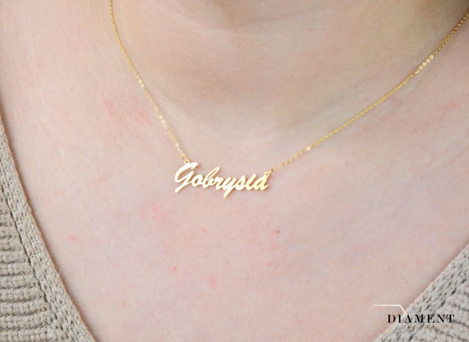 Złota celebrytka 333 z imieniem GABRYSIA DIA-NSZ-CEL306NG8KGABRYSIA-333.jpg