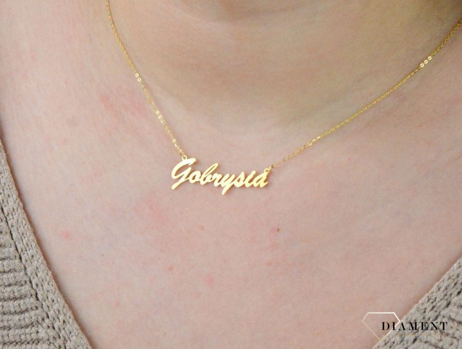 Złota celebrytka 333 z imieniem GABRYSIA DIA-NSZ-CEL306NG8KGABRYSIA-333.jpg