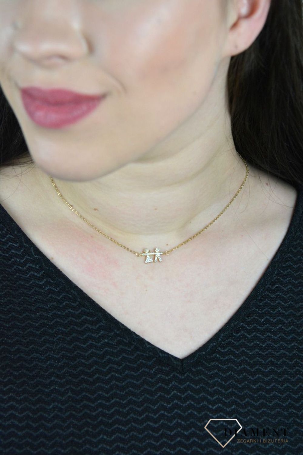 Srebrny naszyjnik celebrytka dziewczynka i chłopiec  z cyrkoniami DIA-NSZ-CHLOPIEC-DZIEWCZYNKA.jpg