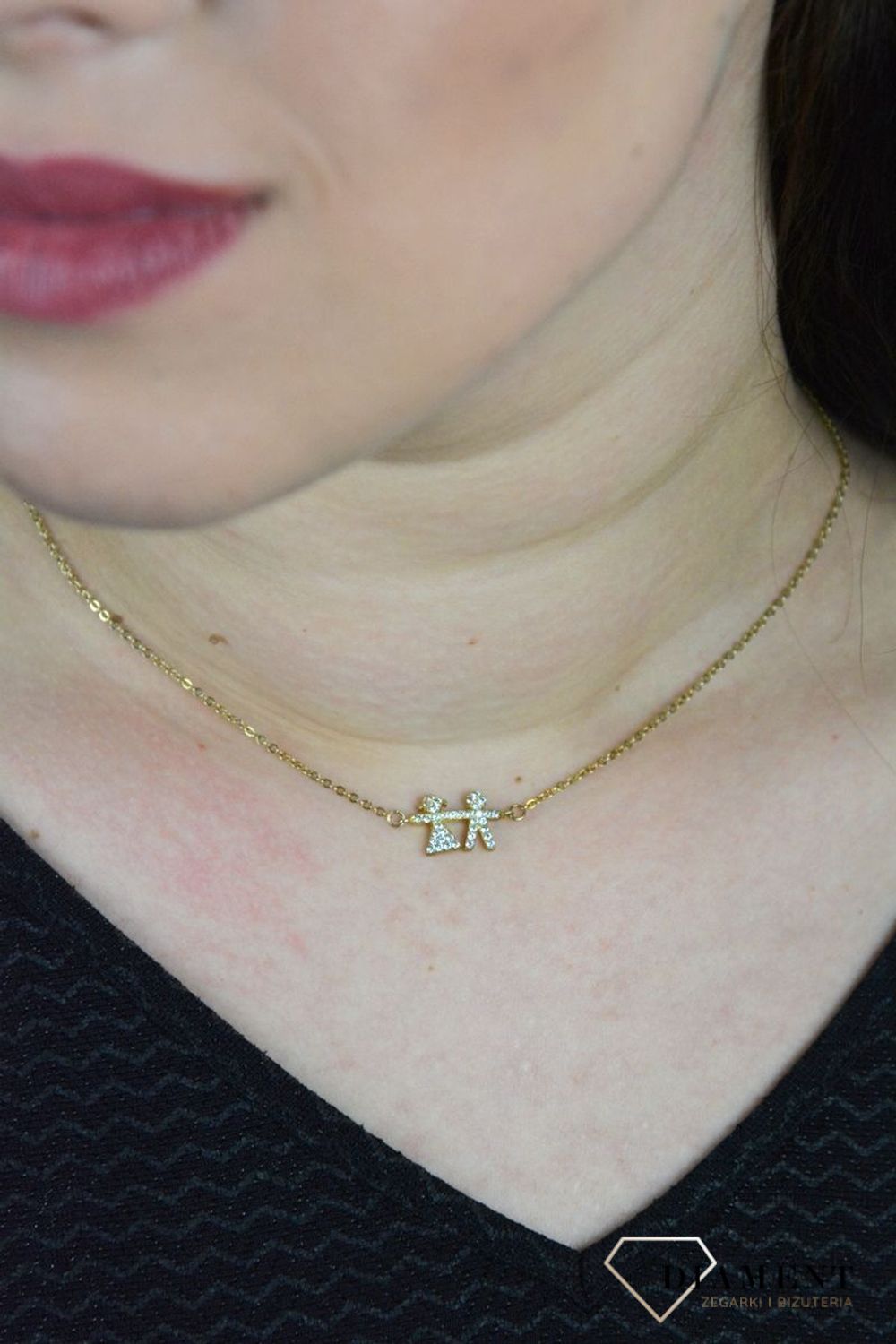 Srebrny naszyjnik celebrytka dziewczynka i chłopiec  z cyrkoniami DIA-NSZ-CHLOPIEC-DZIEWCZYNKA.jpg