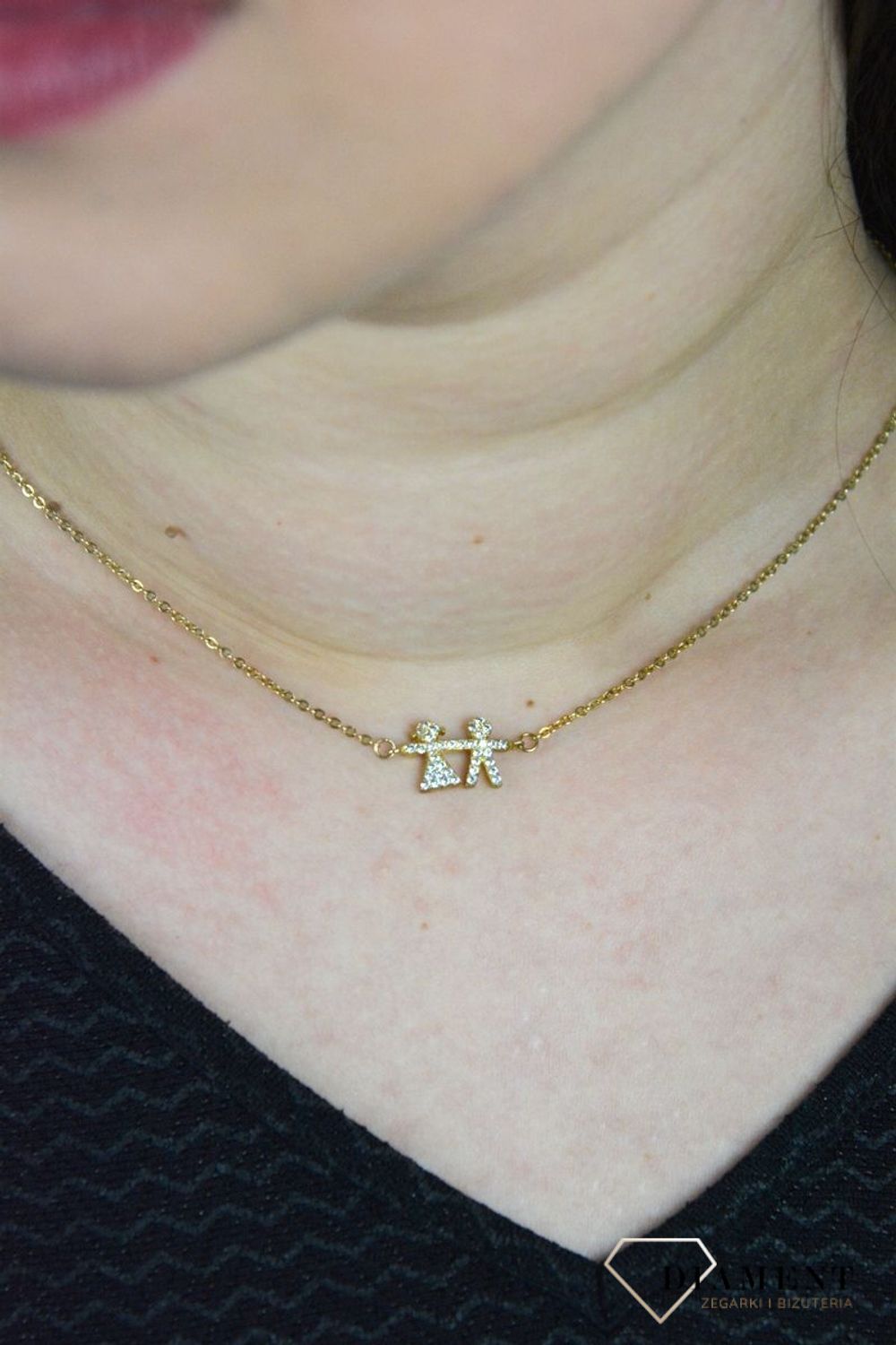 Srebrny naszyjnik celebrytka dziewczynka i chłopiec  z cyrkoniami DIA-NSZ-CHLOPIEC-DZIEWCZYNKA.jpg