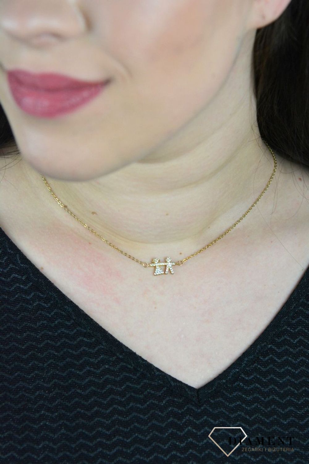 Srebrny naszyjnik celebrytka dziewczynka i chłopiec  z cyrkoniami DIA-NSZ-CHLOPIEC-DZIEWCZYNKA.jpg