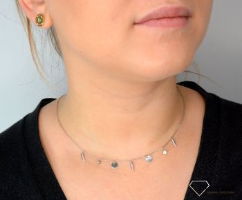 Srebrny naszyjnik celebrytka krótki choker z zawieszkami DIA-NSZ-CHOKER1-925. Srebrny naszyjnik celebrytka krótki choker z wiszącymi zawieszkami (1).JPG