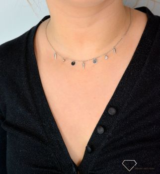 Srebrny naszyjnik celebrytka krótki choker z zawieszkami DIA-NSZ-CHOKER1-925. Srebrny naszyjnik celebrytka krótki choker z wiszącymi zawieszkami (5).JPG