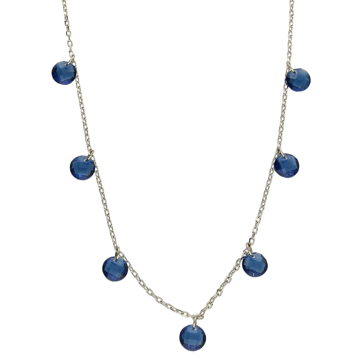 Srebrny naszyjnik celebrytka niebieskie cyrkonie DIA-NSZ-CHOKER13-925.jpg
