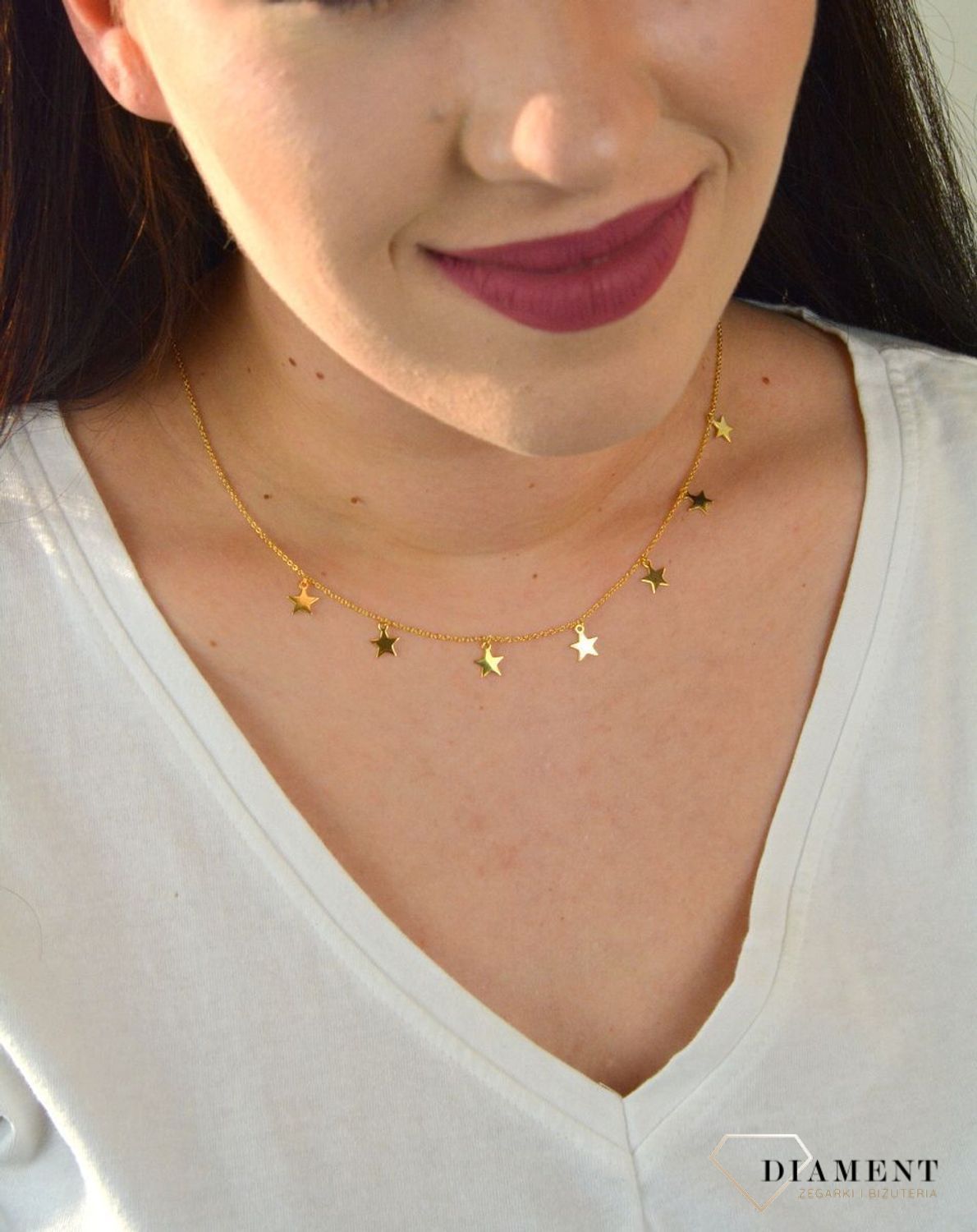 Naszyjnik pozłacany choker krzyżyk DIA-NSZ-CHOKER15-925.jpg