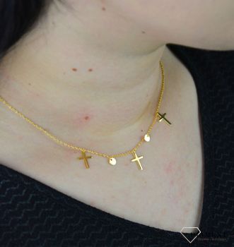 Srebrny naszyjnik pozłacana celebrytka krzyże DIA-NSZ-CHOKER17-925. Naszyjnik celebrytka krzyże  DIA-NSZ-CHOKER17-925 (3).JPG