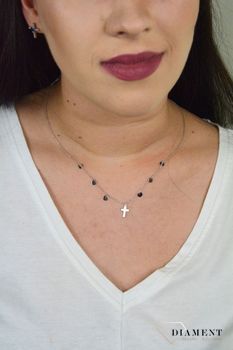 Srebrny naszyjnik celebrytka choker z pełnymi kółkami i krzyżykiem DIA-NSZ-CHOKER18-925. Srebrny naszyjnik celebrytka choker z zawieszkami pełne kółka z krzyżykiem (1).JPG