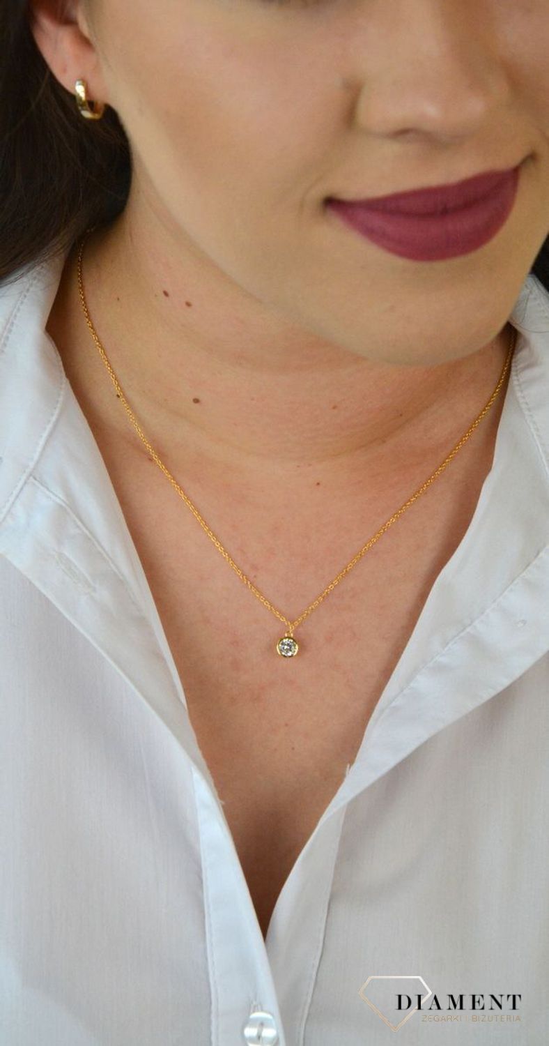 Łańcuszek cyrkonia okrągła pozłacana DIA-NSZ-CHOKER20-925.jpg