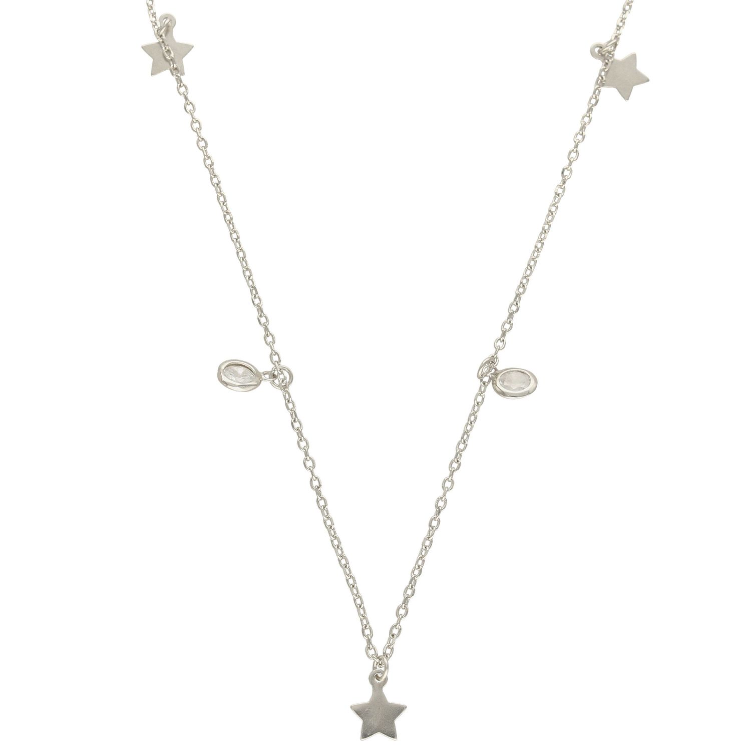 Srebrny naszyjnik choker celebrytka biała cyrkonia i gwiazdki DIA-NSZ-CHOKER21-925.jpg