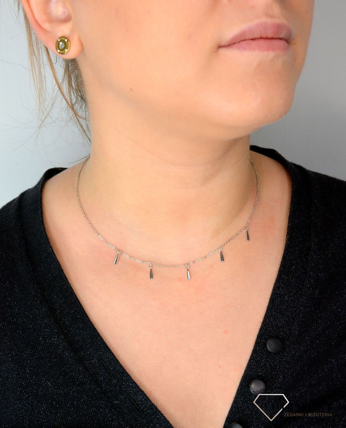 Srebrny naszyjnik celebrytka z wiszącymi ozdobami DIA-NSZ-CHOKER4-925.jpg