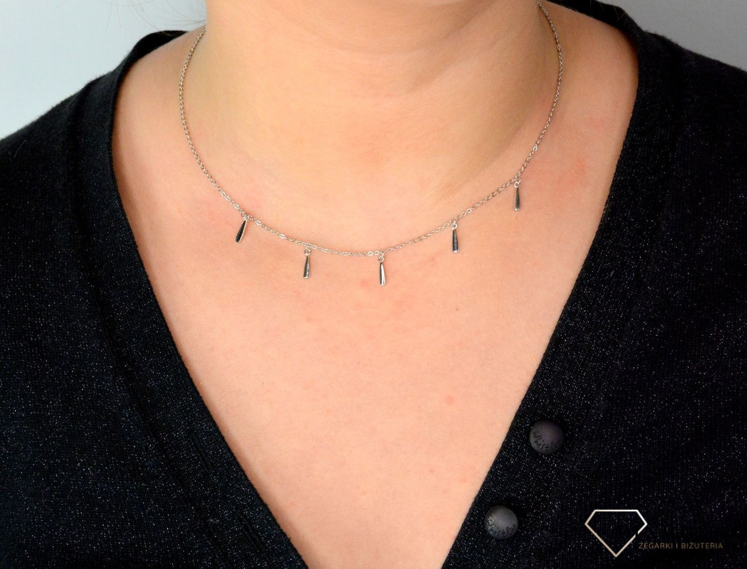 Srebrny naszyjnik celebrytka z wiszącymi ozdobami DIA-NSZ-CHOKER4-925.jpg