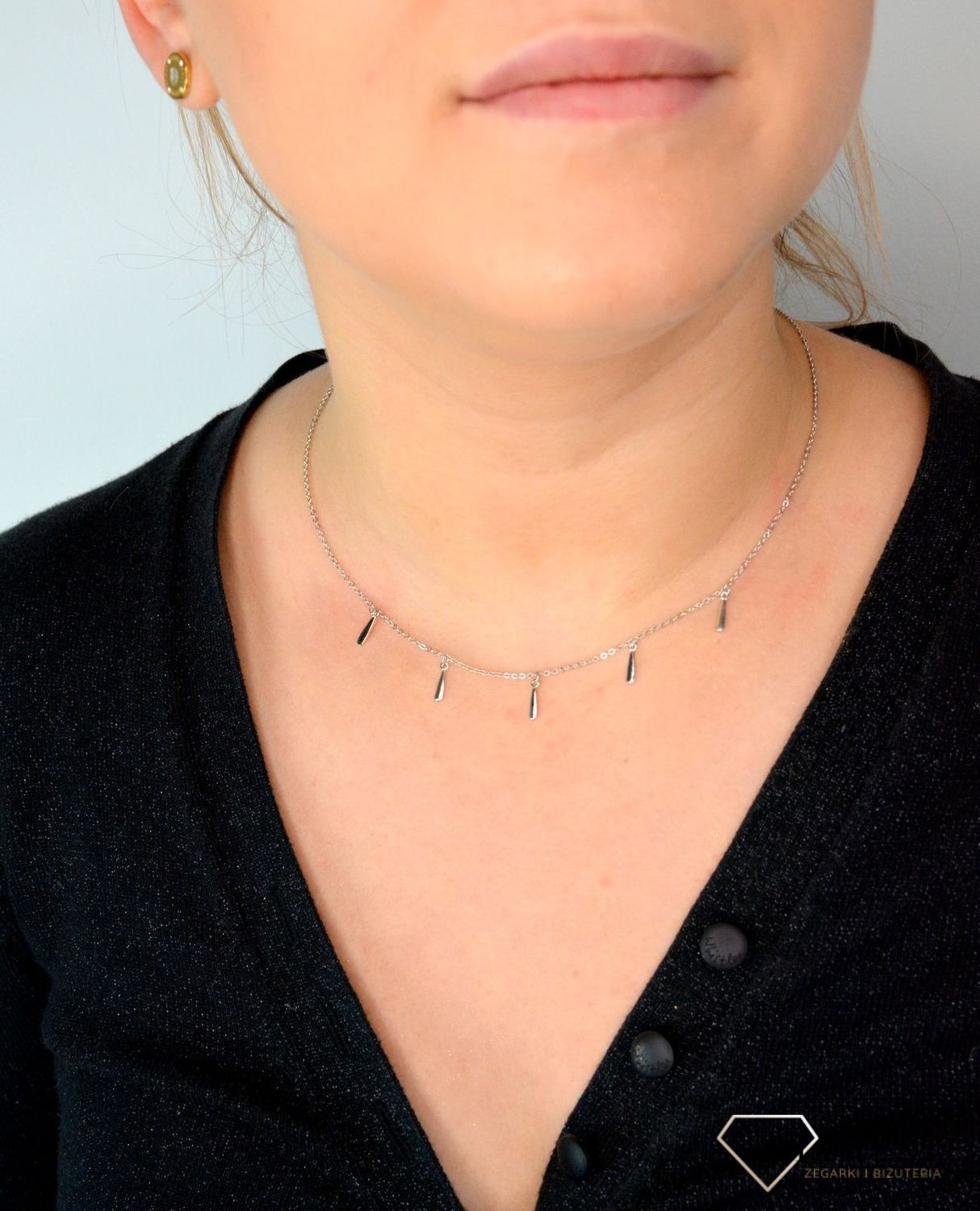 Srebrny naszyjnik celebrytka z wiszącymi ozdobami DIA-NSZ-CHOKER4-925.jpg