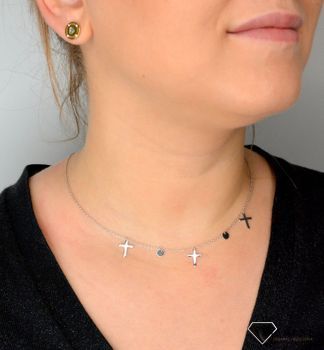 Srebrny naszyjnik choker wiszące krzyżyki z kółkami DIA-NSZ-CHOKER7-925. Srebrny naszyjnik celebrytka choker wiszące krzyżyki z kółkami (3).JPG