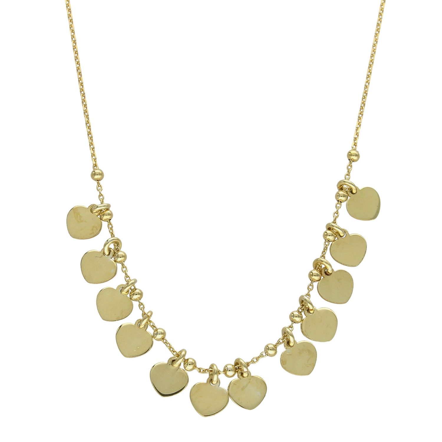 Srebrny naszyjnik pozłacana celebrytka wiszące serduszka DIA-NSZ-CHOKER8-z-925.jpg