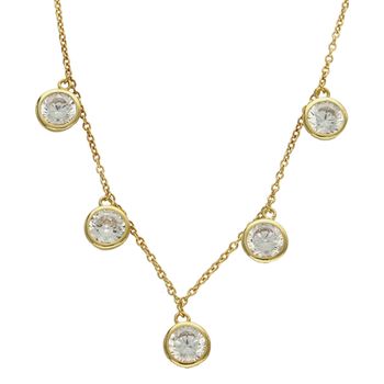 Srebrny naszyjnik celebrytka pozłacana wiszące kryształy DIA-NSZ-CHOKER95-Z-925.jpg