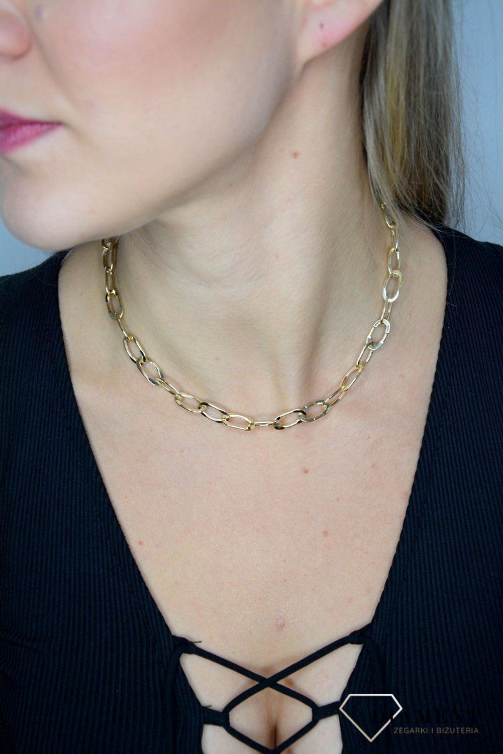 Złoty naszyjnik 585 dmuchane ogniwka DIA-NSZ-CO205289-585.jpg
