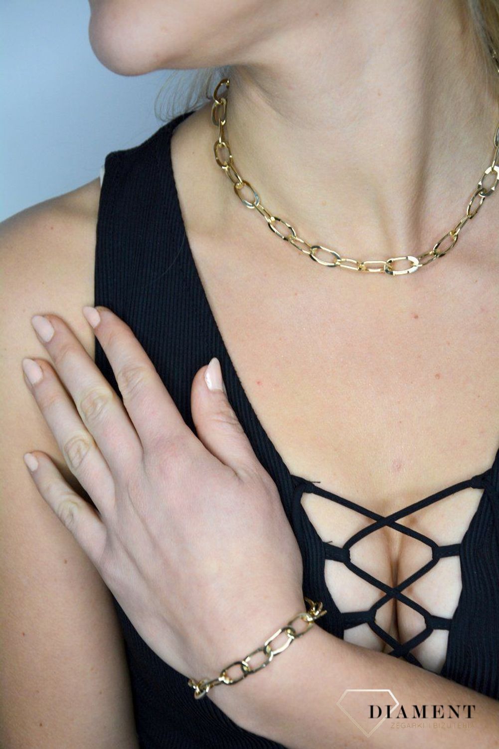 Złoty naszyjnik 585 dmuchane ogniwka DIA-NSZ-CO205289-585.jpg