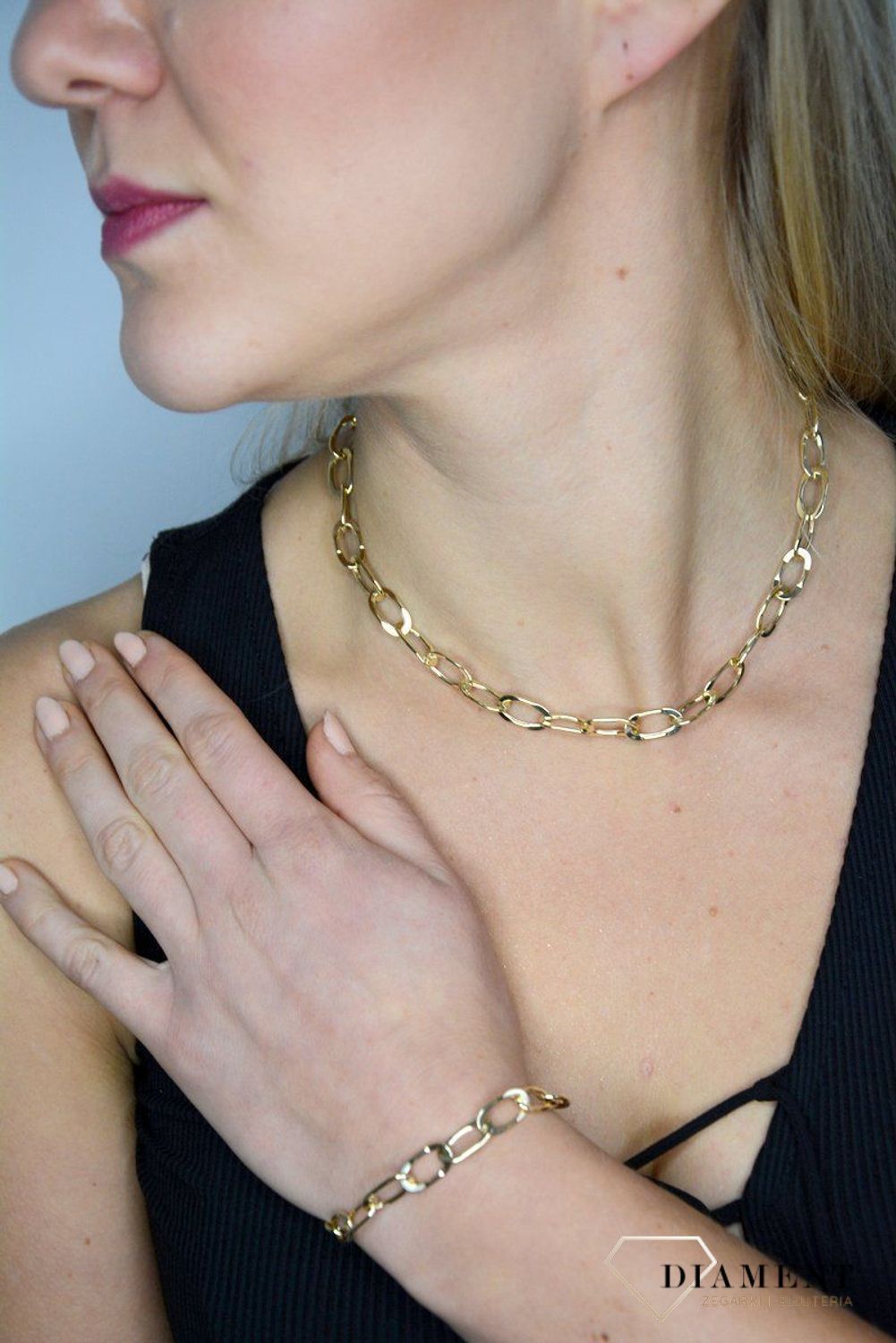 Złoty naszyjnik 585 dmuchane ogniwka DIA-NSZ-CO205289-585.jpg