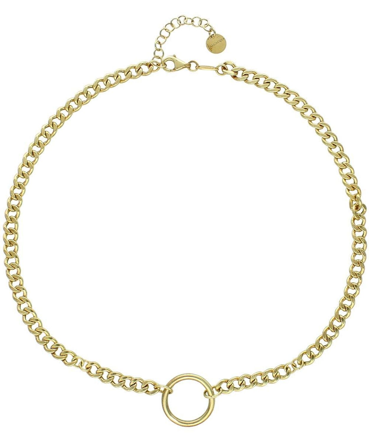 Pozłacany naszyjnik choker z kółkiem pancerka srebro 925 (1).jpg