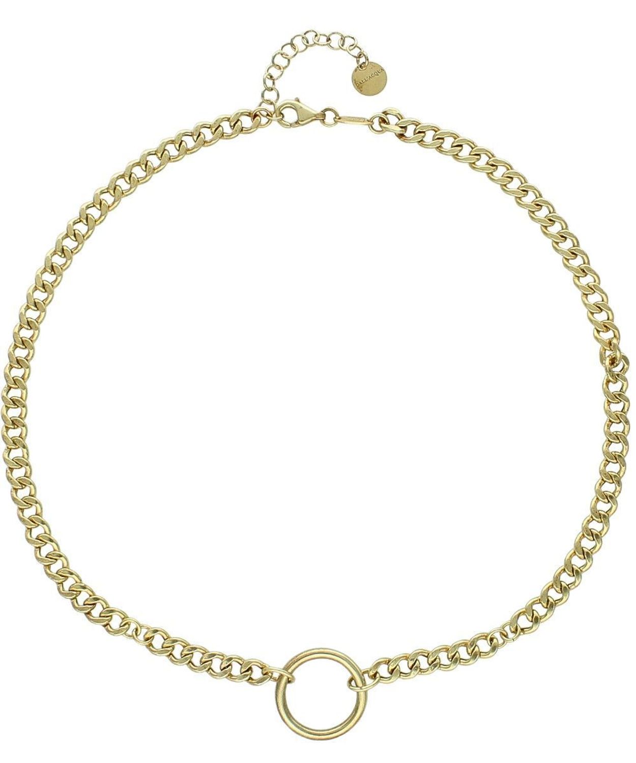 Pozłacany naszyjnik choker z kółkiem pancerka srebro 925 (1).jpg