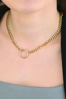 Pozłacany naszyjnik choker kółko pancerka 925 – modny (1).jpg