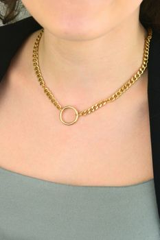 Pozłacany naszyjnik choker kółko pancerka 925 – modny (2).jpg